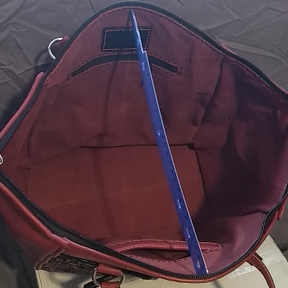 Hand leather craft tote bag - Picture 4 of 4